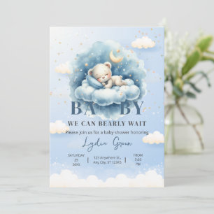 Teddy-Bär-Baby-Party Wir können es kaum erwarten B Einladung