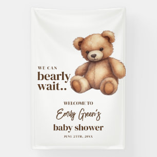 Teddy-Bär-Baby-Party Wir können es kaum erwarten m Banner