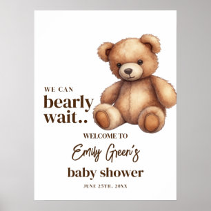 Teddy-Bär-Baby-Party Wir können es kaum erwarten m Poster