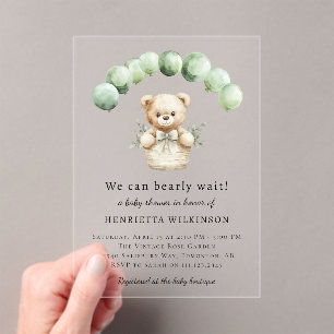 Teddy-Bär-Baby-Shower-Acryleinladung Acryleinladungen