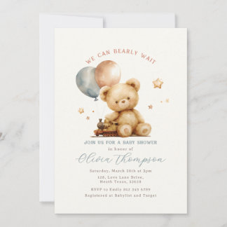 Teddy-Bär-Baby-Shower-Einladung Einladung