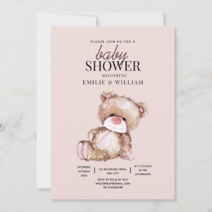Teddy Bär Baby Shower Einladung kann es kaum erwar