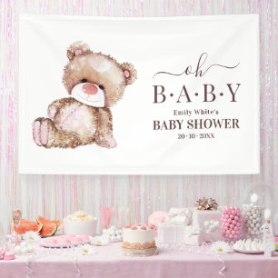 Teddy Bär Baby Shower, Mädchen Rosa Bär Baby Showe Banner