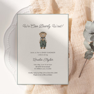 Teddy Bär Baby Shower Vintage Kaum Erwarten Bärche Einladung