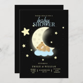 Teddy Bär Babydusche kann frühzeitig abwarten Einladung (Vorne/Hinten)