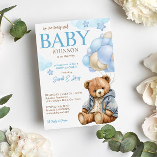 Teddy Bär Babydusche warten niedlichen Teddy Einladung