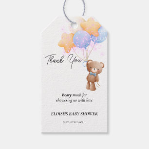 Teddy Bär Ballon Kaum warten Babyparty Geschenkanhänger