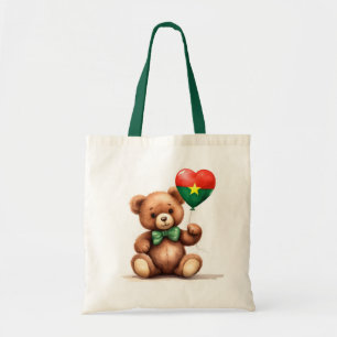 Teddy Bär & Ballon mit Burkina Faso Fahne. Tragetasche