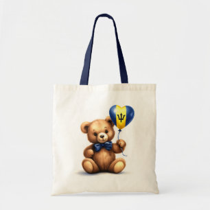 Teddy Bär & Ballon mit der Barbados Fahne. Tragetasche