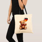 Teddy Bär & Ballon mit der deutschen Flagge. Tragetasche (Vorderseite (Produkt))