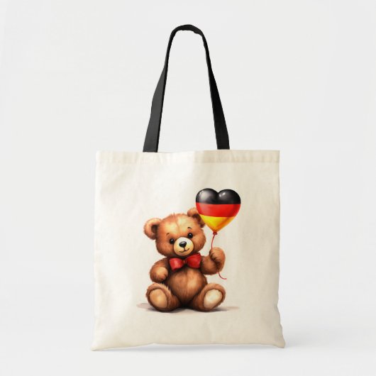 Teddy Bär & Ballon mit der deutschen Flagge. Tragetasche (Vorne)
