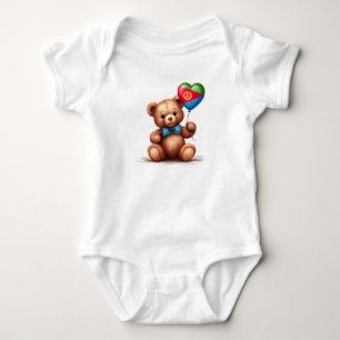 Teddy Bär & Ballon mit der eritreischen Flagge. Baby Strampler