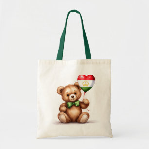 Teddy Bär & Ballon mit der Flagge Tadschikistans. Tragetasche