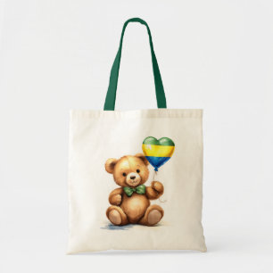 Teddy Bär & Ballon mit der gabunischen Fahne. Tragetasche