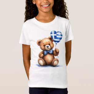 Teddy Bär & Ballon mit der griechischen Flagge. T-Shirt
