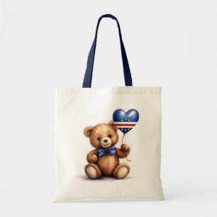 Teddy Bär & Ballon mit der kap-verdischen Flagge. Tragetasche