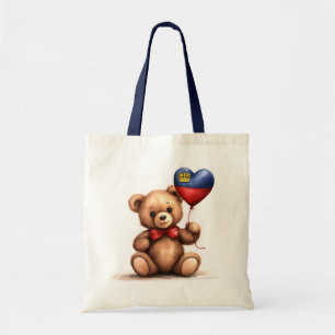 Teddy Bär & Ballon mit der Liechtensteinflagge. Tragetasche