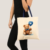 Teddy Bär & Ballon mit der somalischen Flagge. Tragetasche (Vorderseite (Produkt))