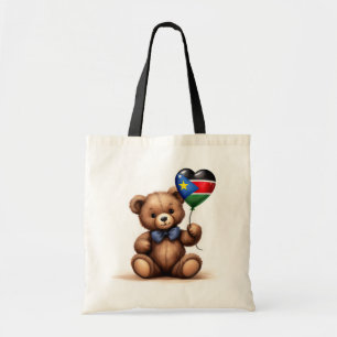 Teddy Bär & Ballon mit der südsudanesischen Flagge Tragetasche