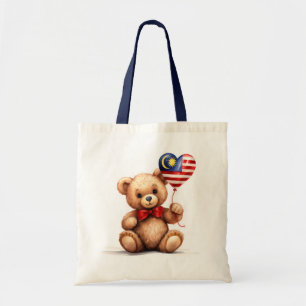Teddy Bär & Ballon mit malaysischer Flagge. Tragetasche