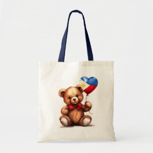Teddy Bär & Ballon mit philippinischer Flagge. Tragetasche