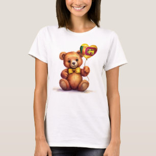Teddy Bär & Ballon mit sri-lankischer Flagge. T-Shirt