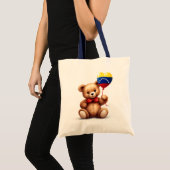 Teddy Bär & Ballon mit venezolanischer Flagge. Tragetasche (Vorderseite (Produkt))