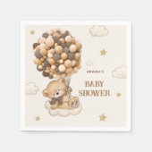 Teddy Bar Ballons beige braun Serviette (Vorderseite)