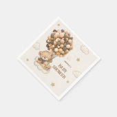 Teddy Bar Ballons beige braun Serviette (Ecke)