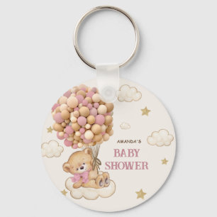 Teddy-Bär-Balloons beige Rosa Schlüsselanhänger