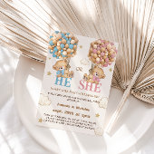 Teddy Bär Balloons, die sich über das Geschlecht z Einladung