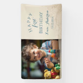 Teddy Bar Balloons Kinder Foto Geburtstag Banner (Vertikal)