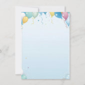 Teddy Bar Balloons Kinder Foto Geburtstag Einladung (Rückseite)