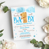 Teddy Bär Bär warten blau und braun Babydusche