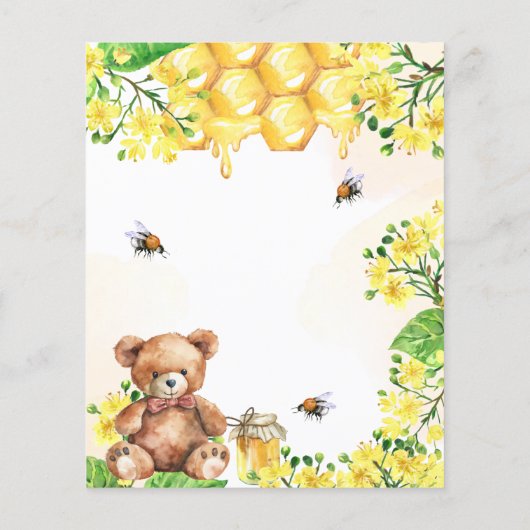 Teddy Bär Bienen Honeycomb Budget Baby Shower (Rückseite)