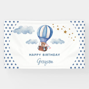 Teddy Bär Blau 1. Geburtstag Banner