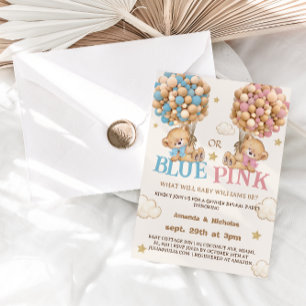 Teddy Bär Blau oder Rosa Geschlechtsenthüllung Einladung