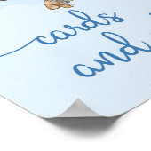 Teddy Bär blaubraune Ballonkarten und Geschenkzeic Poster (Ecke)