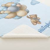 Teddy Bär blaubraune beige Ballons personalisiert Sherpadecke (3/4)