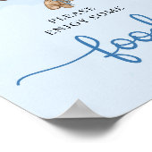 Teddy Bär blaubraunes Beige Ballons Lebensmittelze Poster (Ecke)