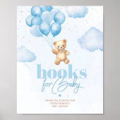 Teddy Bär blaue Ballons Baby Books for baby Poster (Vorne)