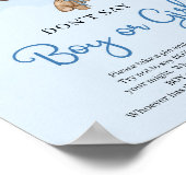 Teddy Bär blaue Ballons Sage nicht, Junge oder MÄD Poster (Ecke)