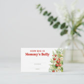 Teddy Bär blaue Blumen Wie groß ist Mama's Bauch Begleitkarte (Stehend Vorderseite)
