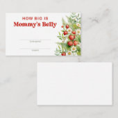 Teddy Bär blaue Blumen Wie groß ist Mama's Bauch Begleitkarte (Vorne/Hinten)