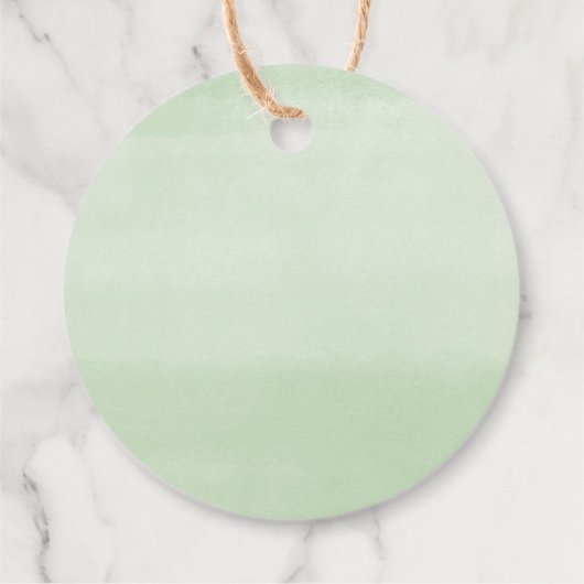 Teddy Bär blaue Blumengrün Babydusche Geschenkanhänger (Rückseite)