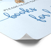 Teddy Bär blaue Elfenbeinballons Bücher für Baby Poster (Ecke)