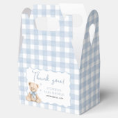 Teddy-Bär Blaue Gingham-Geschenkbox Geschenkschachtel (Geöffnet)