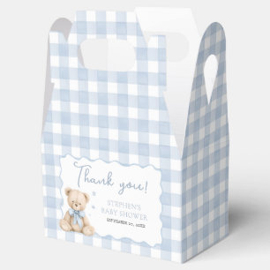 Teddy-Bär Blaue Gingham-Geschenkbox Geschenkschachtel