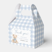 Teddy-Bär Blaue Gingham-Geschenkbox Geschenkschachtel (Vorderseite)