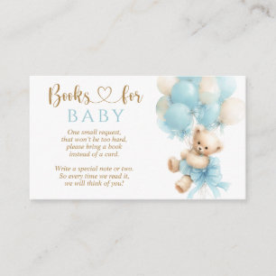 Teddy-Bär-Blauer-Ballon-Schleife-Baby-Junge-Shower Begleitkarte